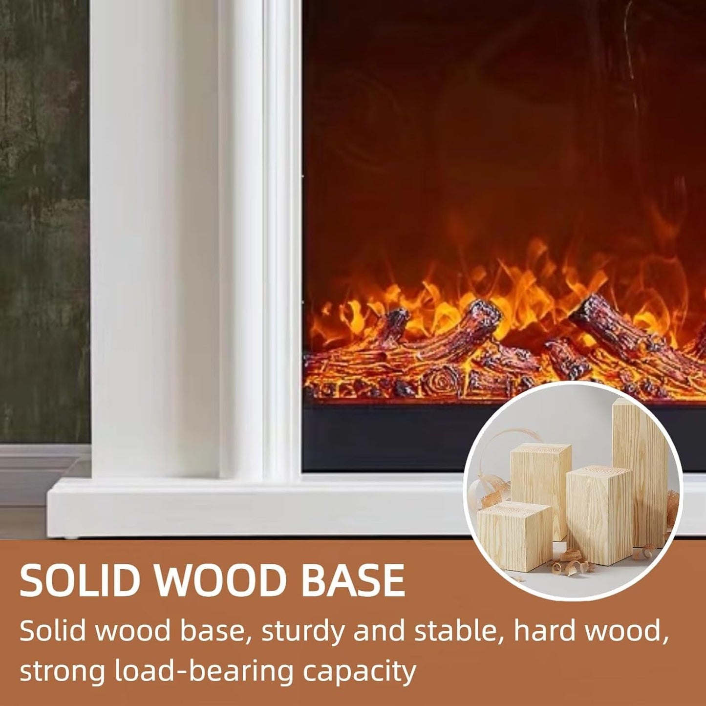 Aihm-Lon Freestanding Electric Fireplace with Faux Flame 47”-69”