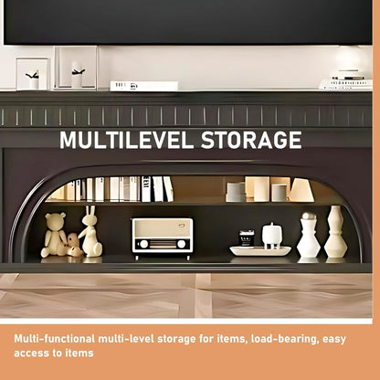 Aihm-Lon Modern Electric Fireplace with Arched Door and Striped Column Design 59”-79”