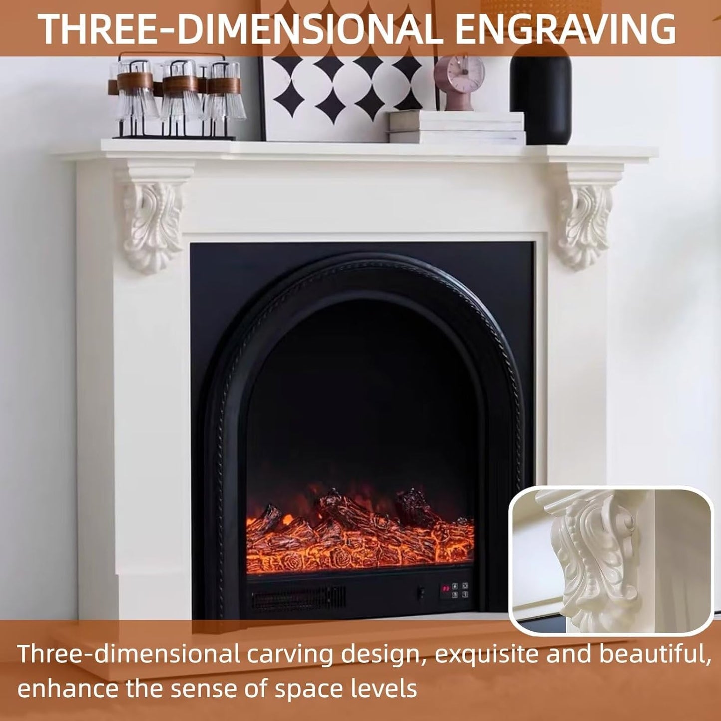 Aihm-Lon Classic Electric Fireplace French Archway Design 47”