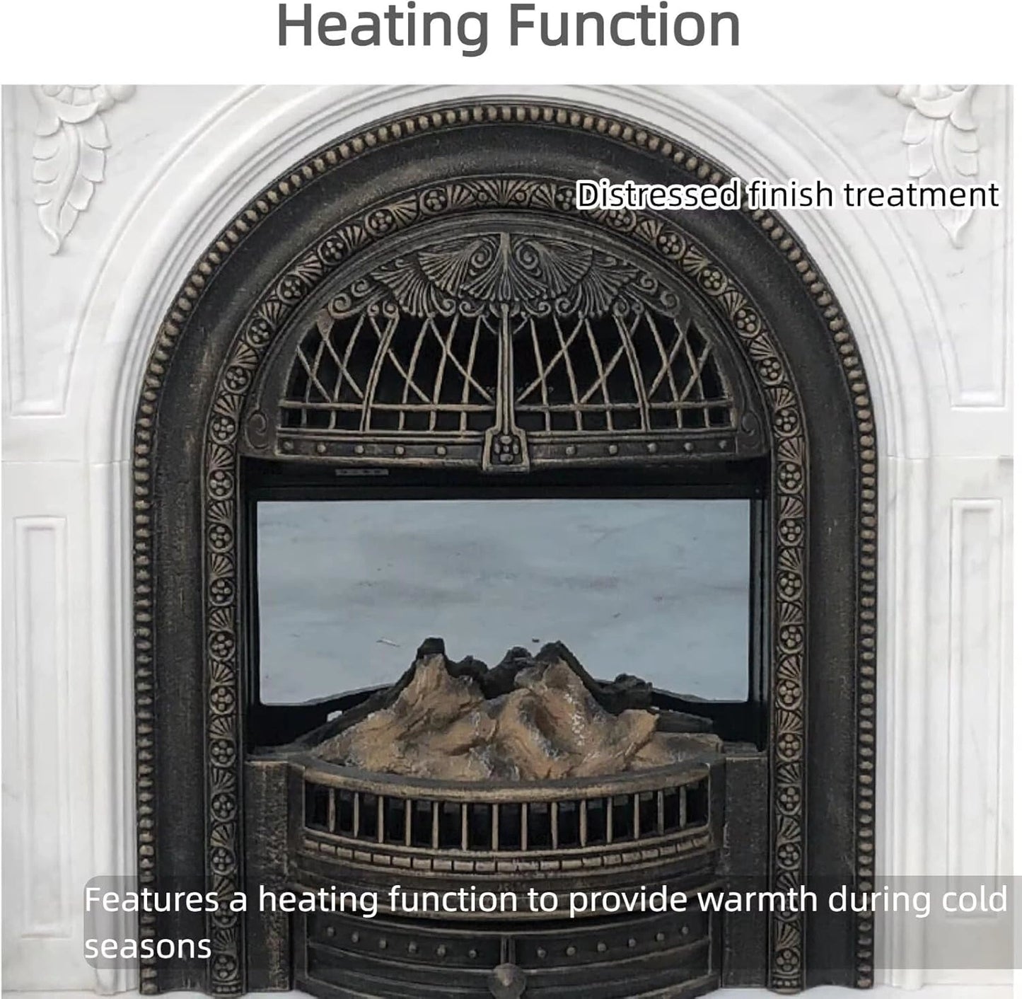 Aihm-Lon Electric Fireplace Includes Luxury Carving & Birdcage Firebox 55” - 63”