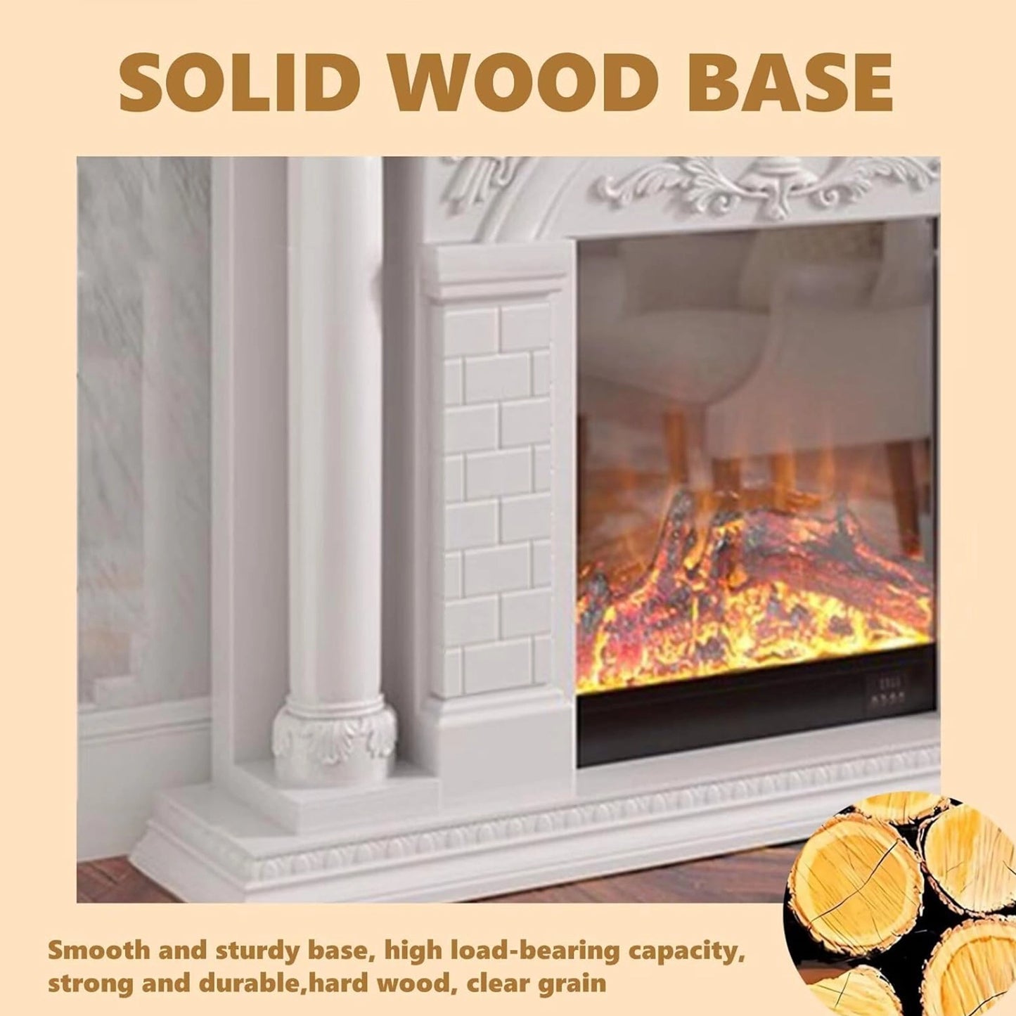 Aihm-Lon Electric Fireplace Heater with Unique Roman Column Design