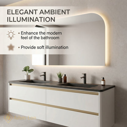 60''-96'' Modern Bathroom Vanity with Sink Double Sink Dark Stone Storage Drawer