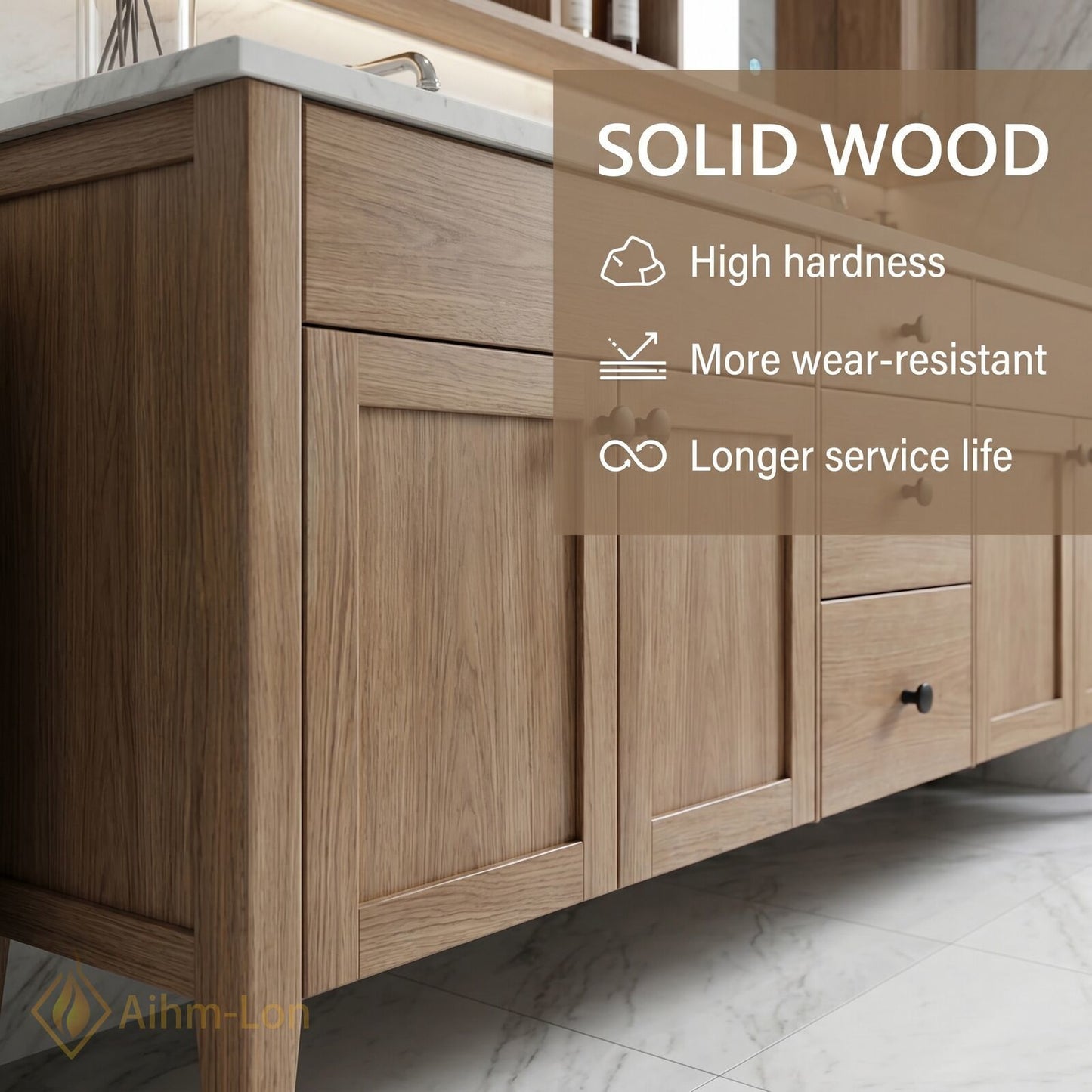 70''-96'' Modern Bathroom Vanity with Sink Double Sink Floating Storage Anti-Fog Mirror