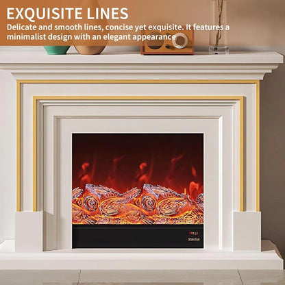 Aihm-Lon Simple Electric Fireplace with Golden line decoration 59”-95”