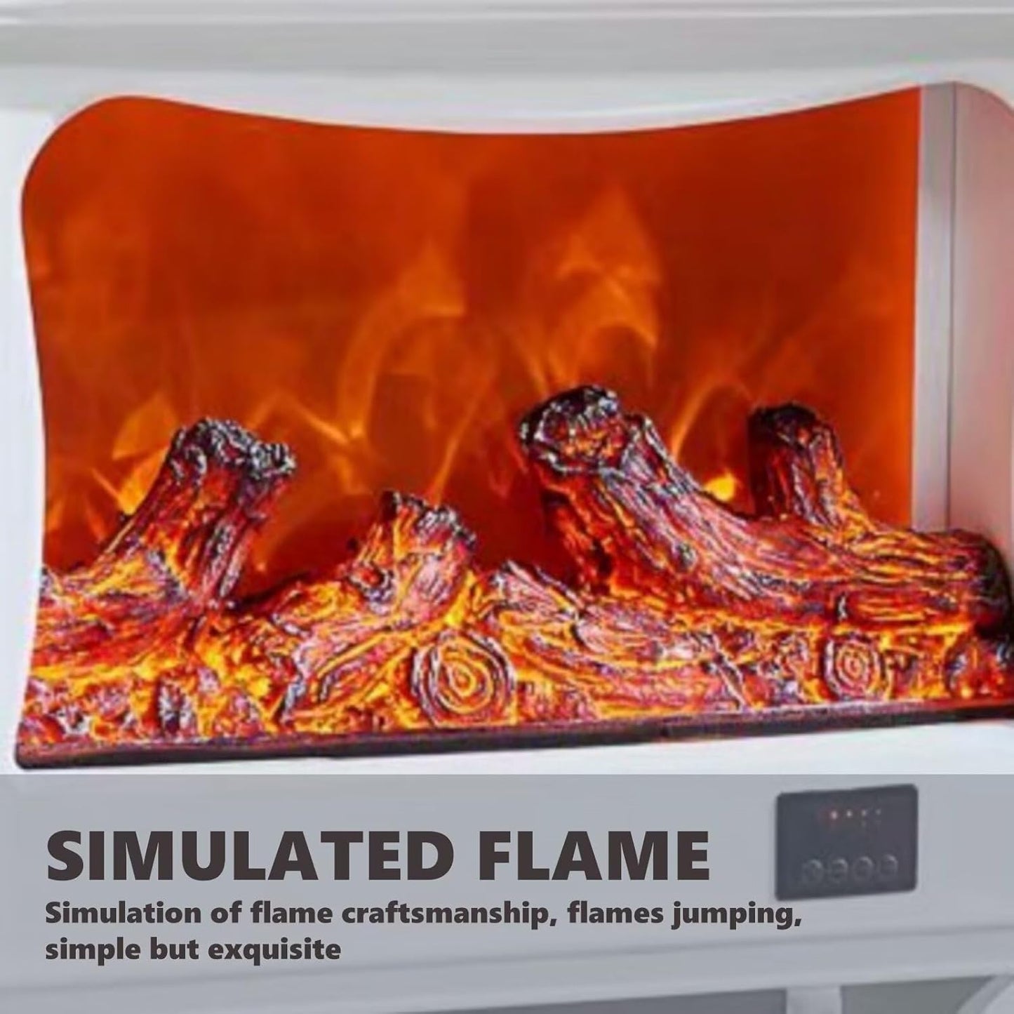 Aihm-Lon White Electric Fireplace with Exquisite Patterns 30”-54”