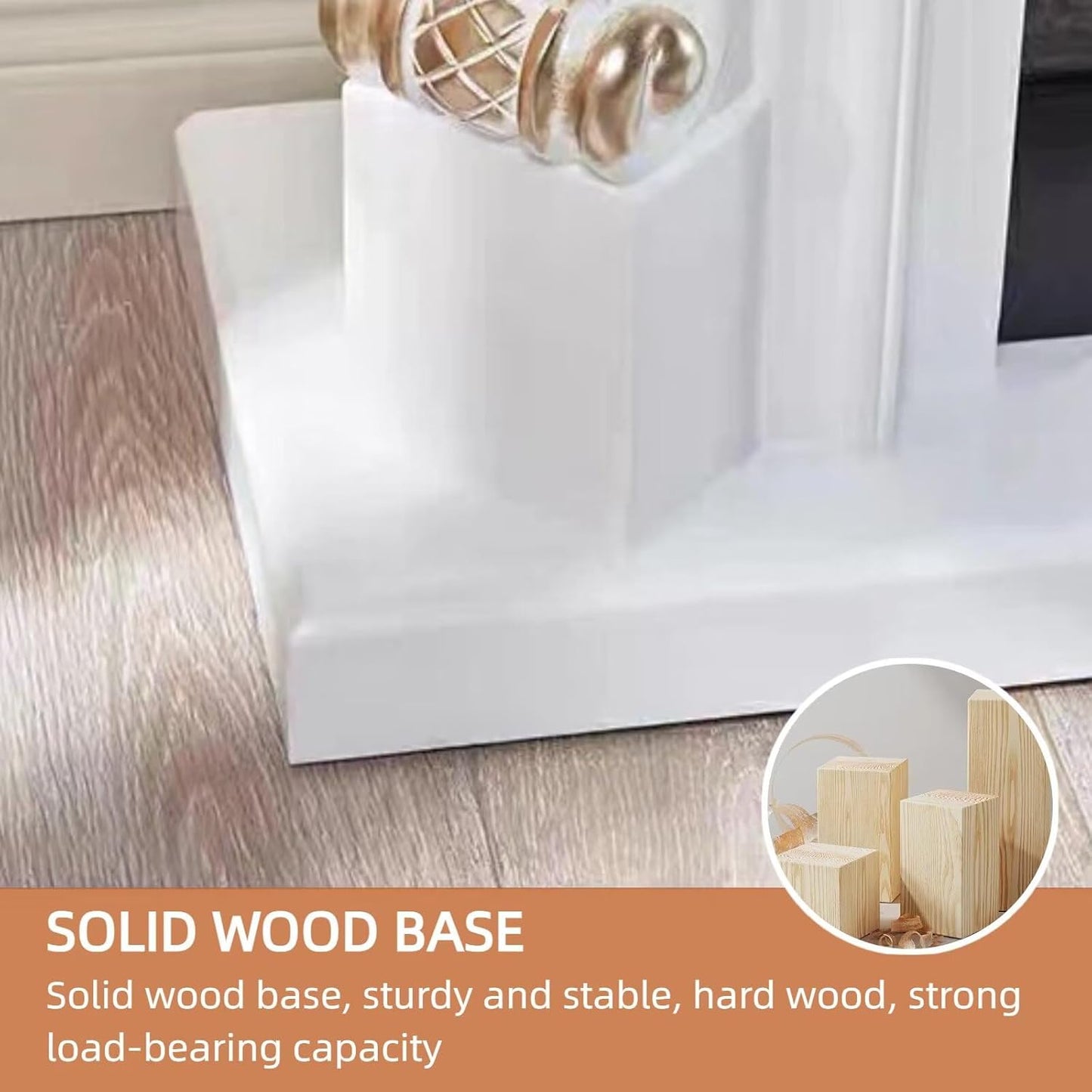 Aihm-Lon Electric Fireplace with Gold Outline Carving 39”