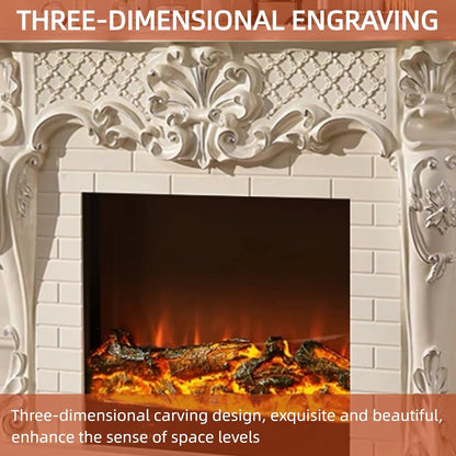 Aihm-Lon Modern Electric Fireplace 3D Plaid Carving 48”