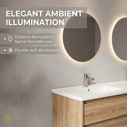60''-96'' Modern Bathroom Vanity with Sink Floating Light Wood Undermount Deep Drawers