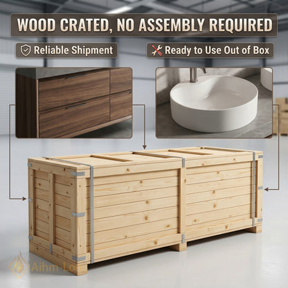 70''-96'' Double Bathroom Vanity with Sink Modern Wood-Grain Vanities Large Marble Texture