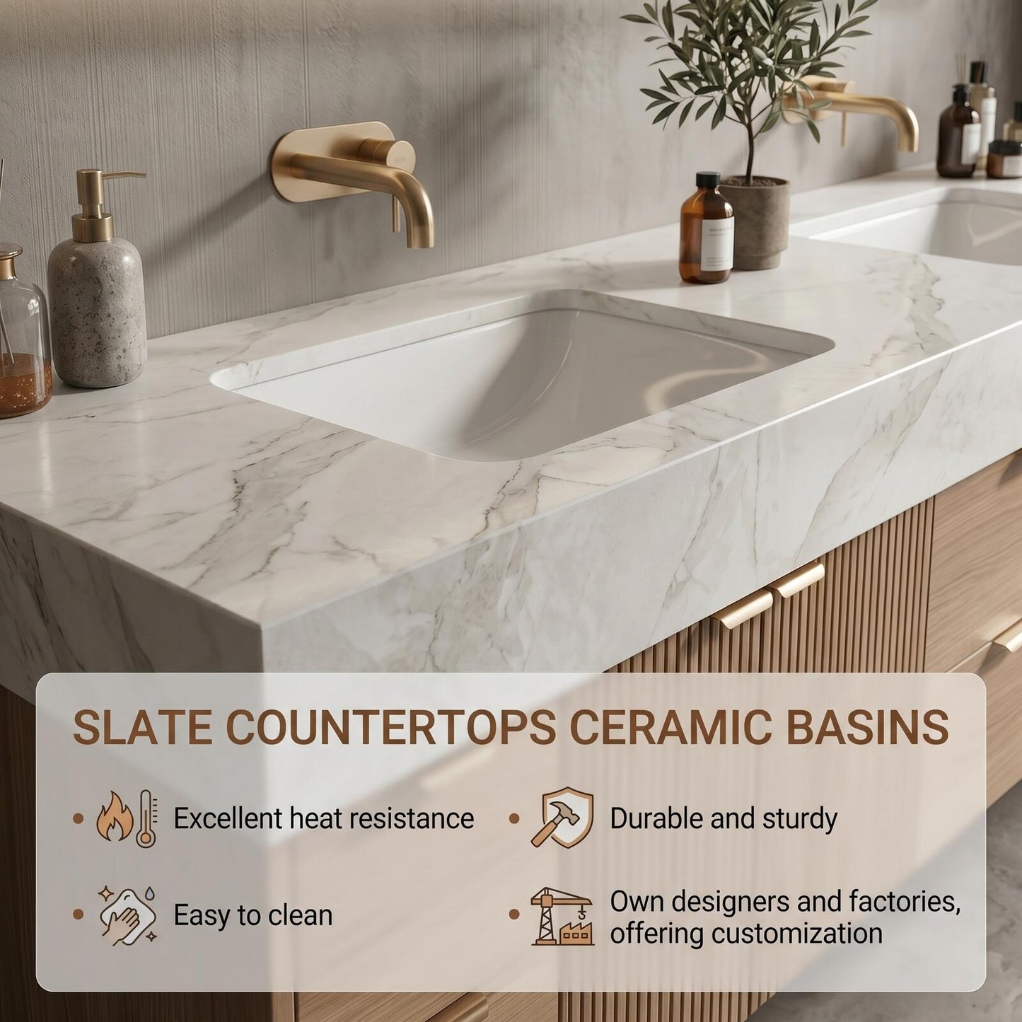 70''-96'' Modern Bathroom Vanity with Sink Double Sink Grooved Vertical Wood Finish Drawers Cabinet