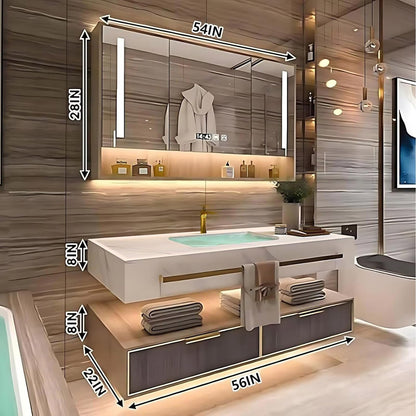 36"-72"Luxurious Bathroom Vanity with Sink Includes Modern Metal Luxury Style