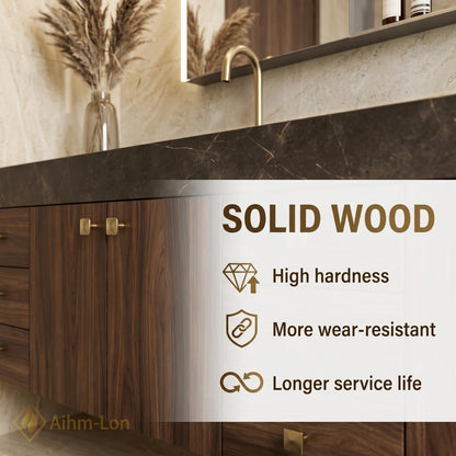 72''-96'' Double Bathroom Vanity with Sink Dark Modern Floating Stone-Top Top
