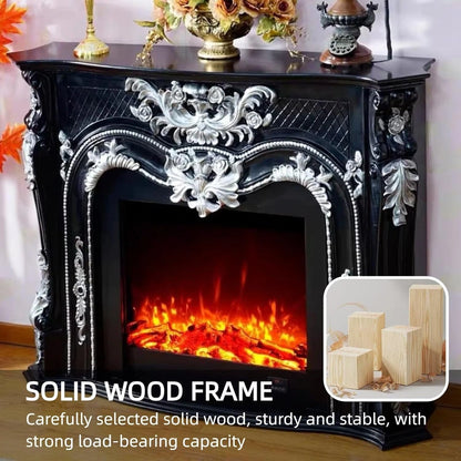 Aihm-Lon Retro Electric Fireplace Includes White European Faux Bricks 59”