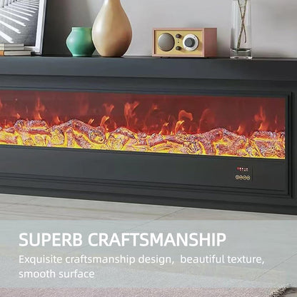 Aihm-Lon Modern Electric Fireplace with Spacious Top Shelf 59”-95”