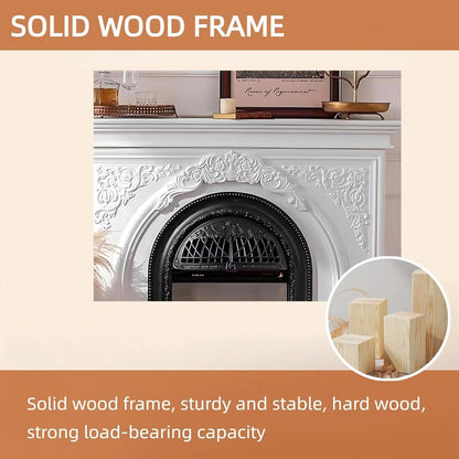 Aihm-Lon Freestanding Electric Fireplace Vintage Tall Chimenea TV Stand 51”