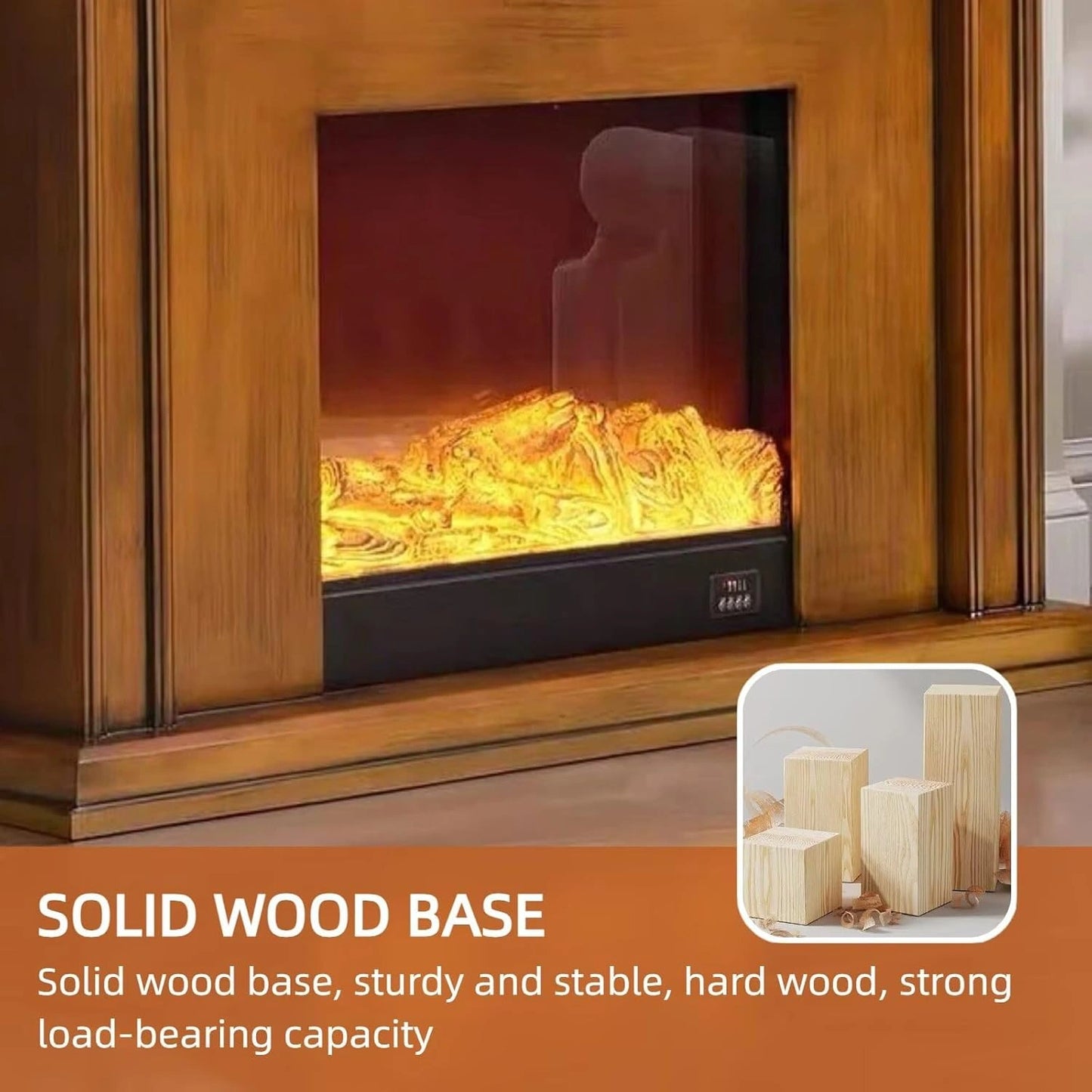 Aihm-Lon Electric Fireplace with Mantel Simple Modern Style 59”