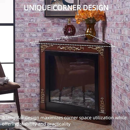 Aihm-Lon Corner Electric Fireplace Includes White Triangular Design 39”