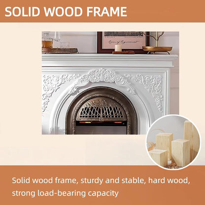 Aihm-Lon Freestanding Electric Fireplace Vintage Tall Chimenea TV Stand 51”