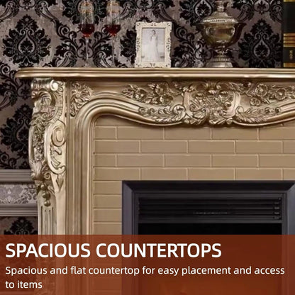 Aihm-Lon Brown Electric Fireplace with LED Simulated Flame 59”