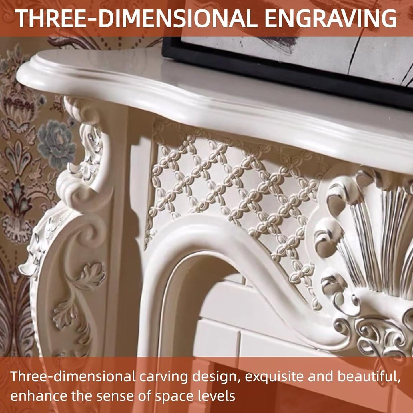 Aihm-Lon Electric Fireplace Intricate Carving Techniques 47”