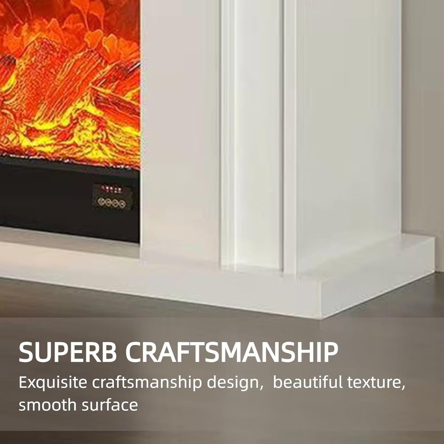 Aihm-Lon Simple Electric Fireplace Solid Wood Frame 47”-86“