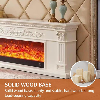 Aihm-Lon White Electric Fireplace with Decorative Flame 79”