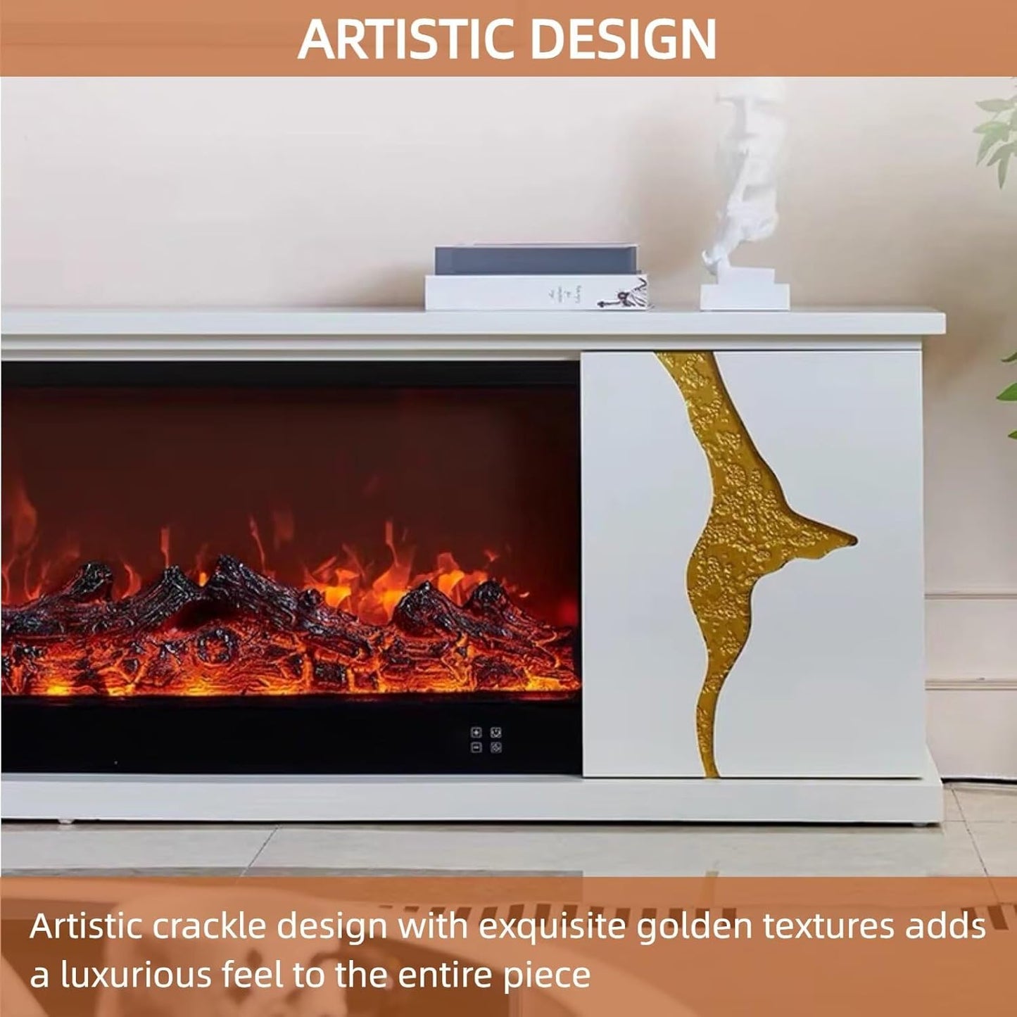 Aihm-Lon Freestanding Electric Fireplace Artistic Crack Design 79”