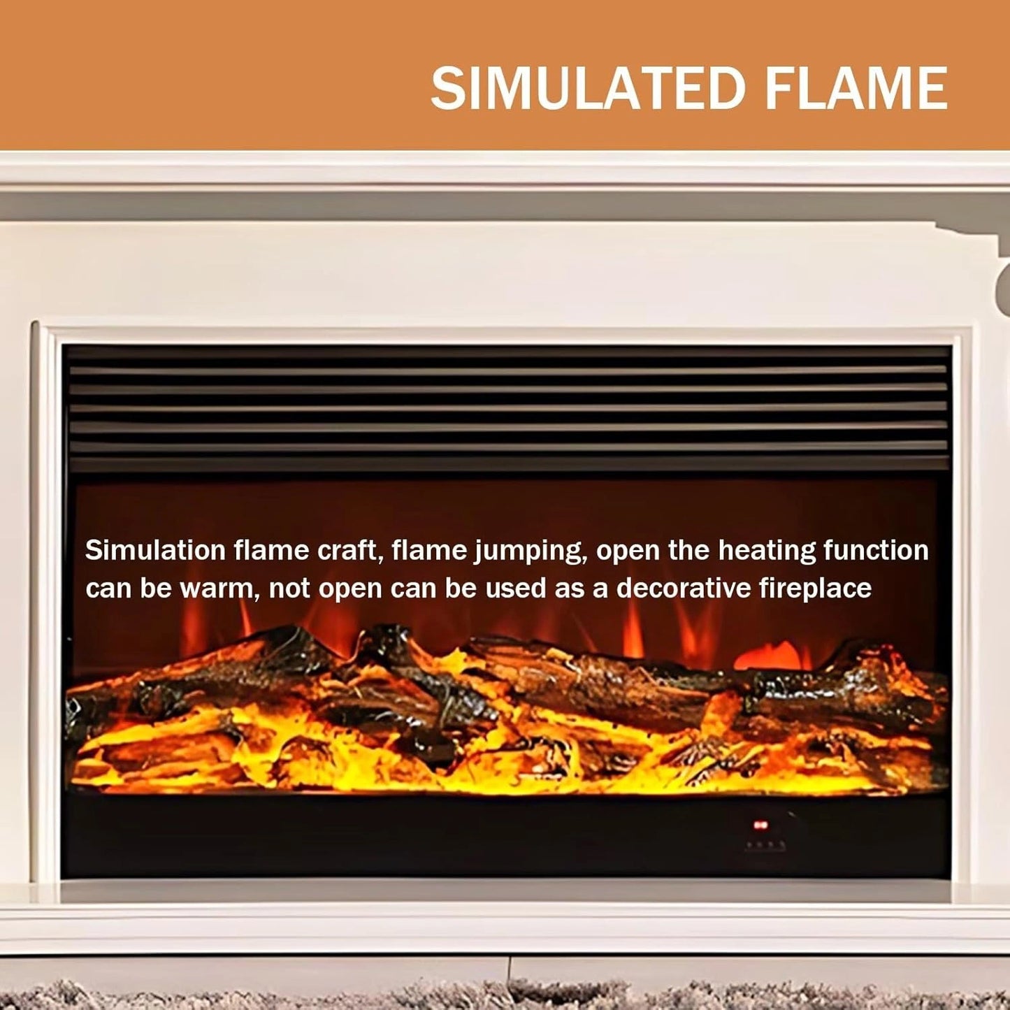 Aihm-Lon Luxury Electric Fireplace with Exquisite Carved Texture 71”