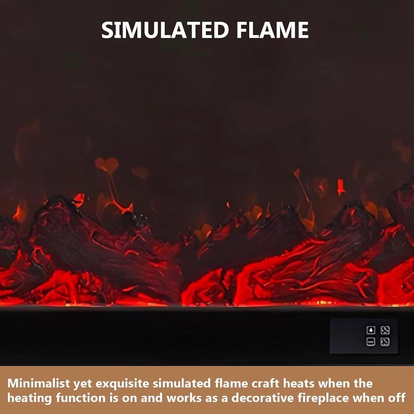 Aihm-Lon Electric Fireplace with Layered Lines White TV Stand 47”