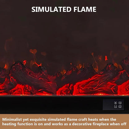 Aihm-Lon Electric Fireplace with Layered Lines White TV Stand 47”