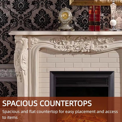 Aihm-Lon Brown Electric Fireplace with LED Simulated Flame 59”