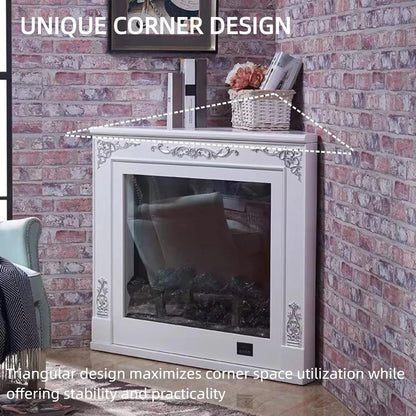 Aihm-Lon Corner Electric Fireplace Includes White Triangular Design 39”