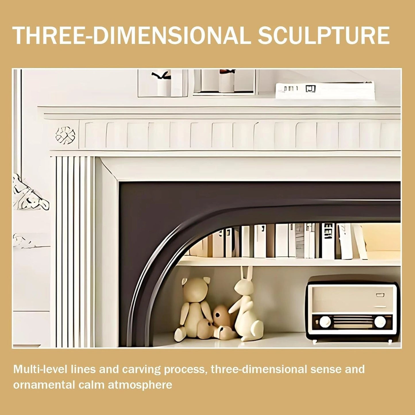 Aihm-Lon Freestanding Electric Fireplace Includes Striped Column Design 59”-79”