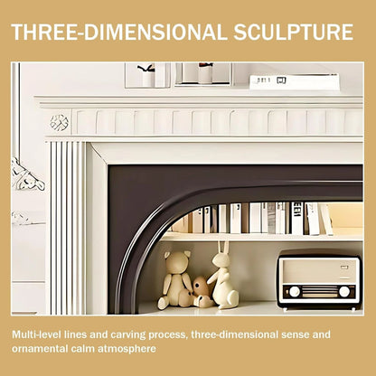 Aihm-Lon Freestanding Electric Fireplace Includes Striped Column Design 59”-79”