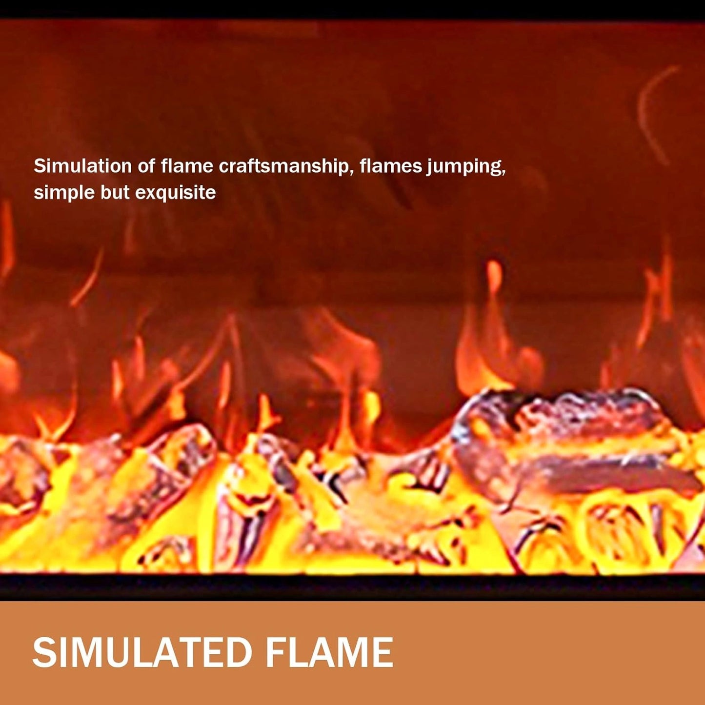 Aihm-Lon Electric Fireplace with Mantel Includes Brown Line Design 71”-79”