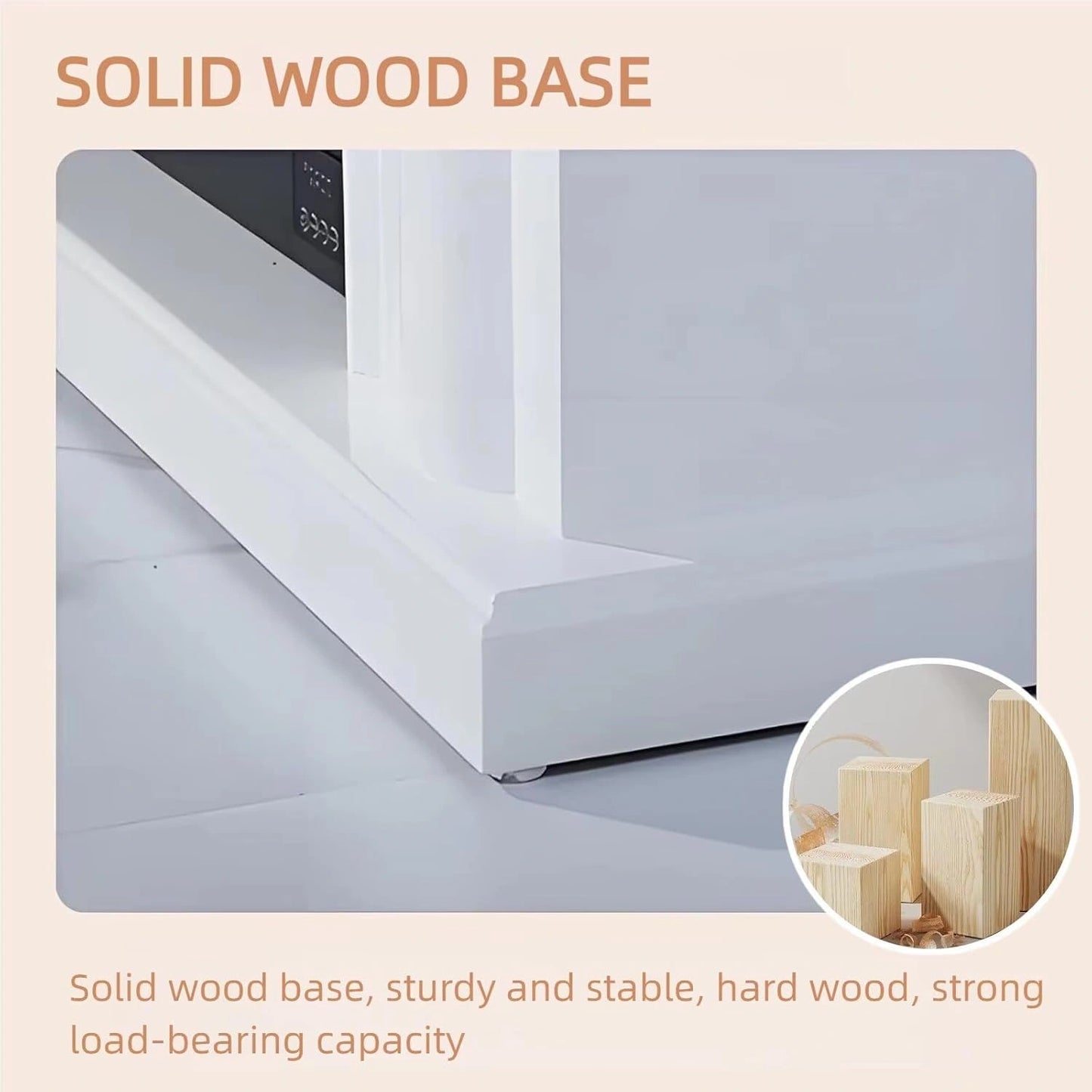 Aihm-Lon Minimalist Electric Fireplace with Realistic Flame Large Countertop 71”-79”