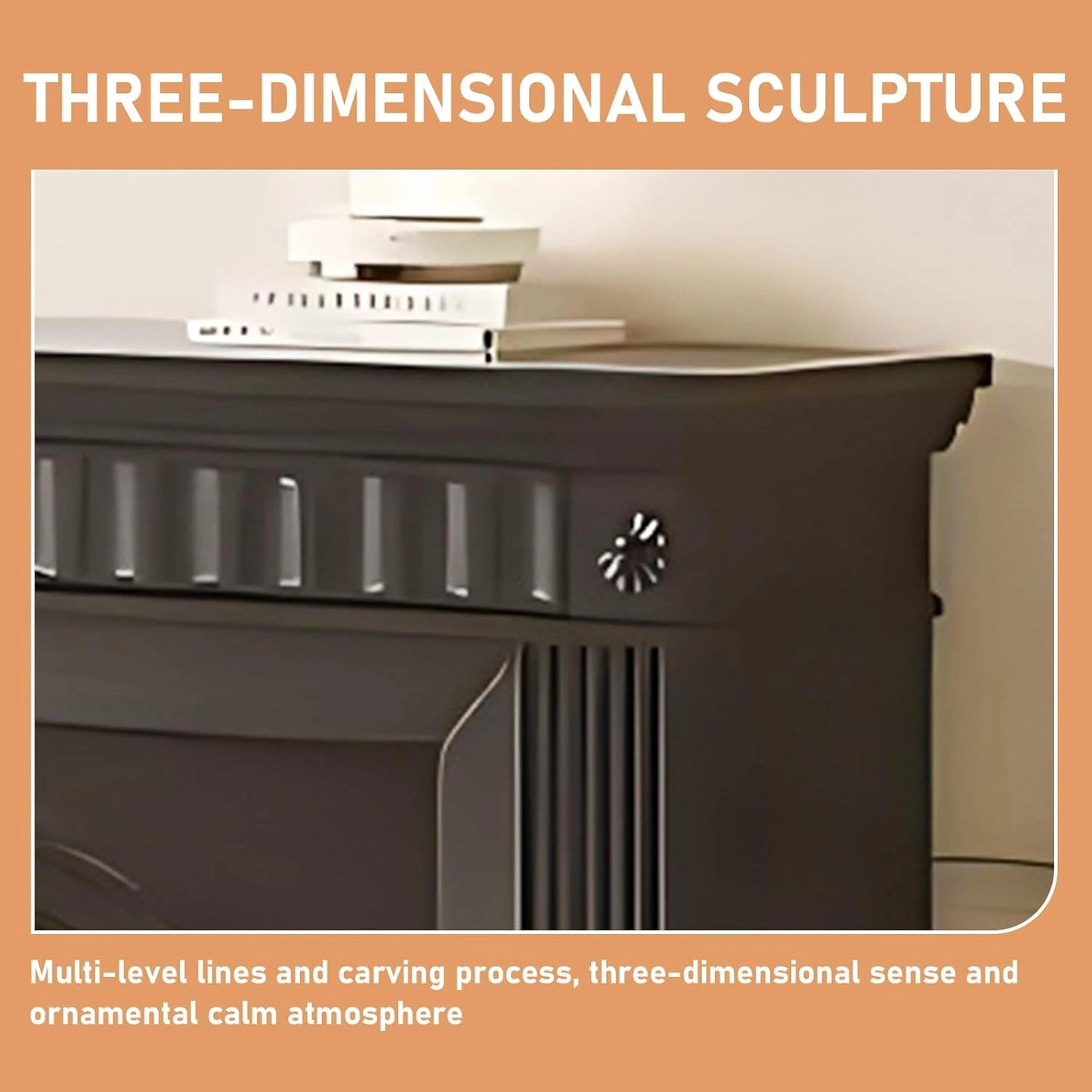 Aihm-Lon Modern Electric Fireplace with Arched Door and Striped Column Design 59”-79”