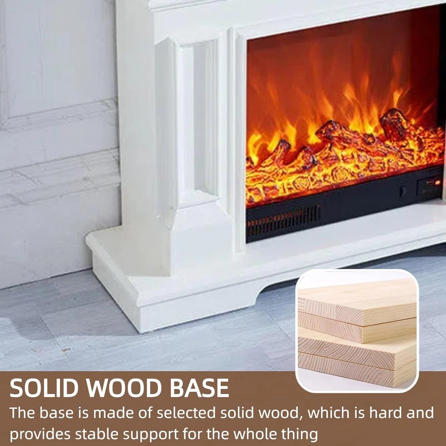 Aihm-Lon Indoor Electric Fireplace Includes Classic Line Design 47”-59”