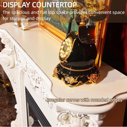 Aihm-Lon European Electric Fireplace Includes White 3D Carving 47”