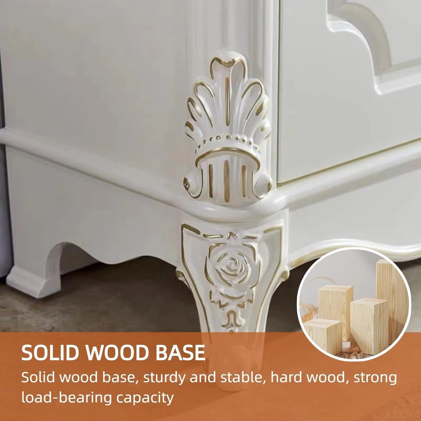 Aihm-Lon Electric Fireplace with Mantel and White Storage Cabinet 79”