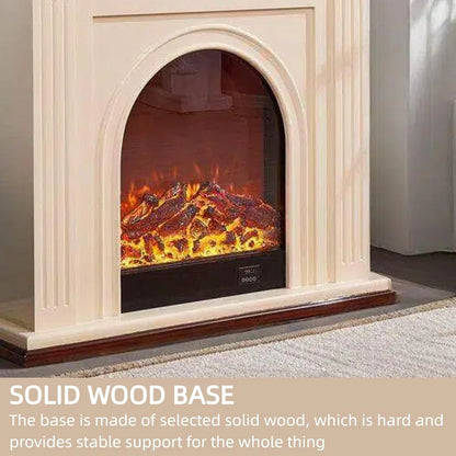 Aihm-Lon Tall Electric Fireplace Includes 3D Floral Carving & Arched Firebox 47”