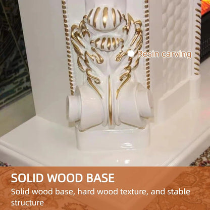 Aihm-Lon Electric Fireplace Includes 3D Texture with White Luxury Arched Frame 71”