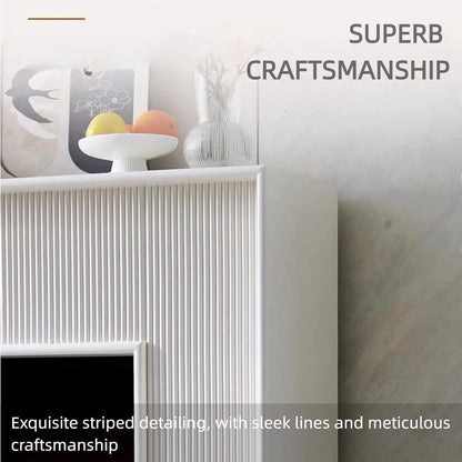 Aihm-Lon Electric Fireplace Includes White Stripes with Real Flame Insert 47”-59”