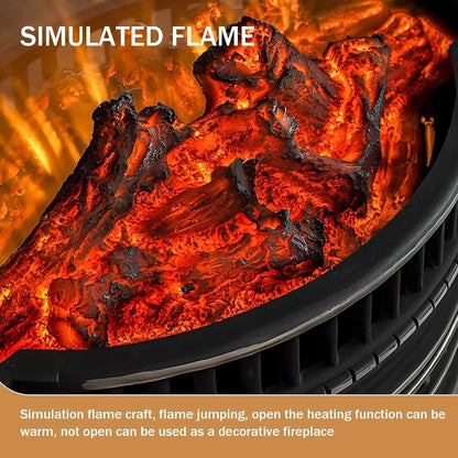 Aihm-Lon Modern Electric Fireplace with White Luxurious Carved Design 43”-59”