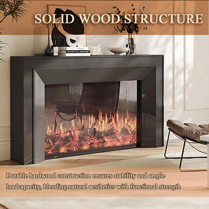 Aihm-Lon Black Electric Fireplace Includes 3D Real Flame Effect 47”-71”
