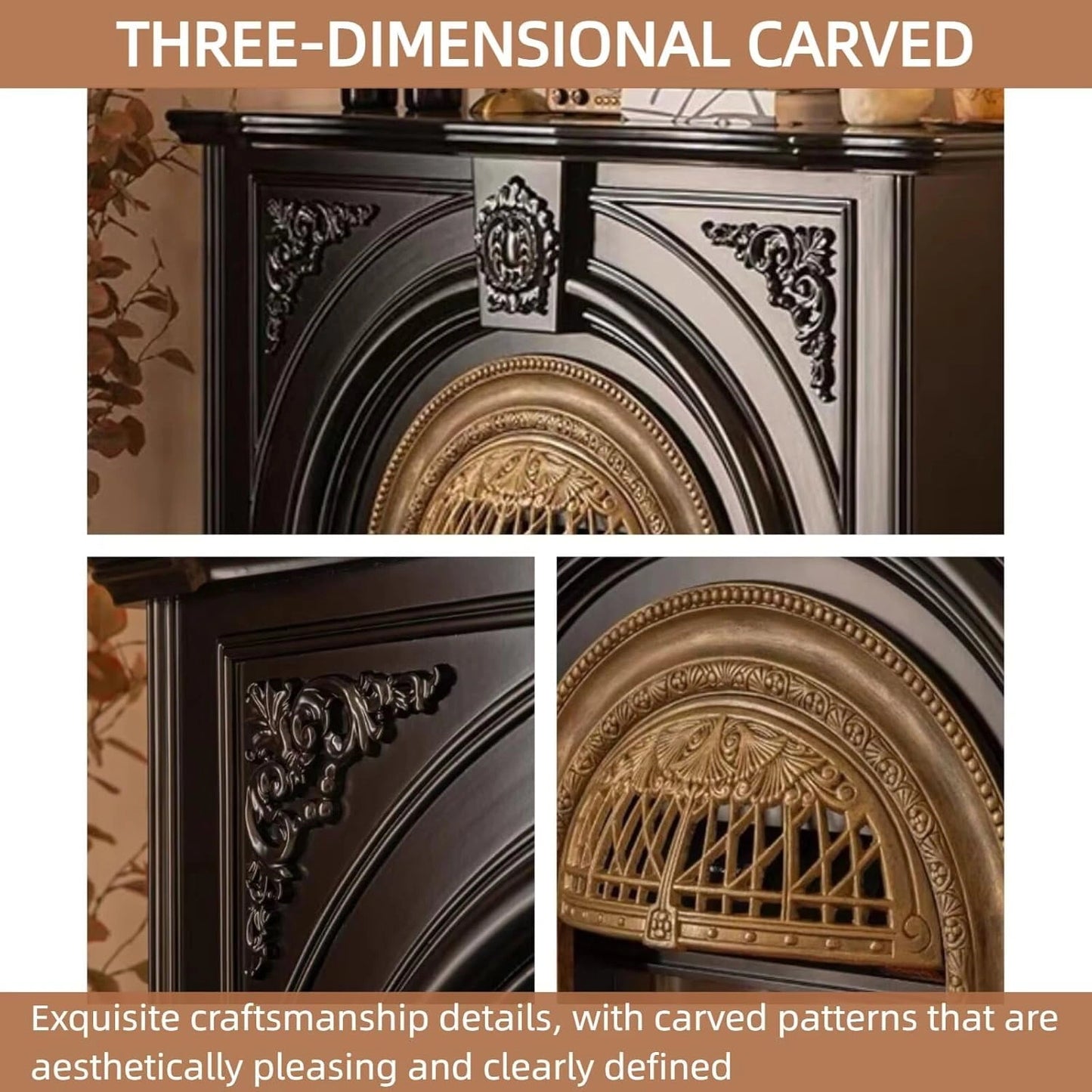 Aihm-Lon Modern Electric Fireplace Includes Arched Birdcage 43”-59”