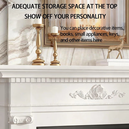 Aihm-Lon Elegant Electric Fireplace Includes White Modern Carvings 47”-71”