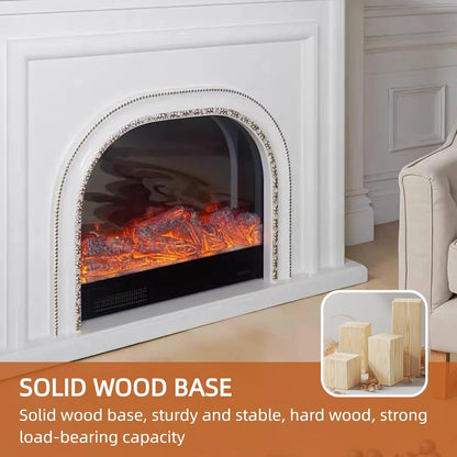 Aihm-Lon Indoor Electric Fireplace with Mantel Includes Realistic Flame 59”