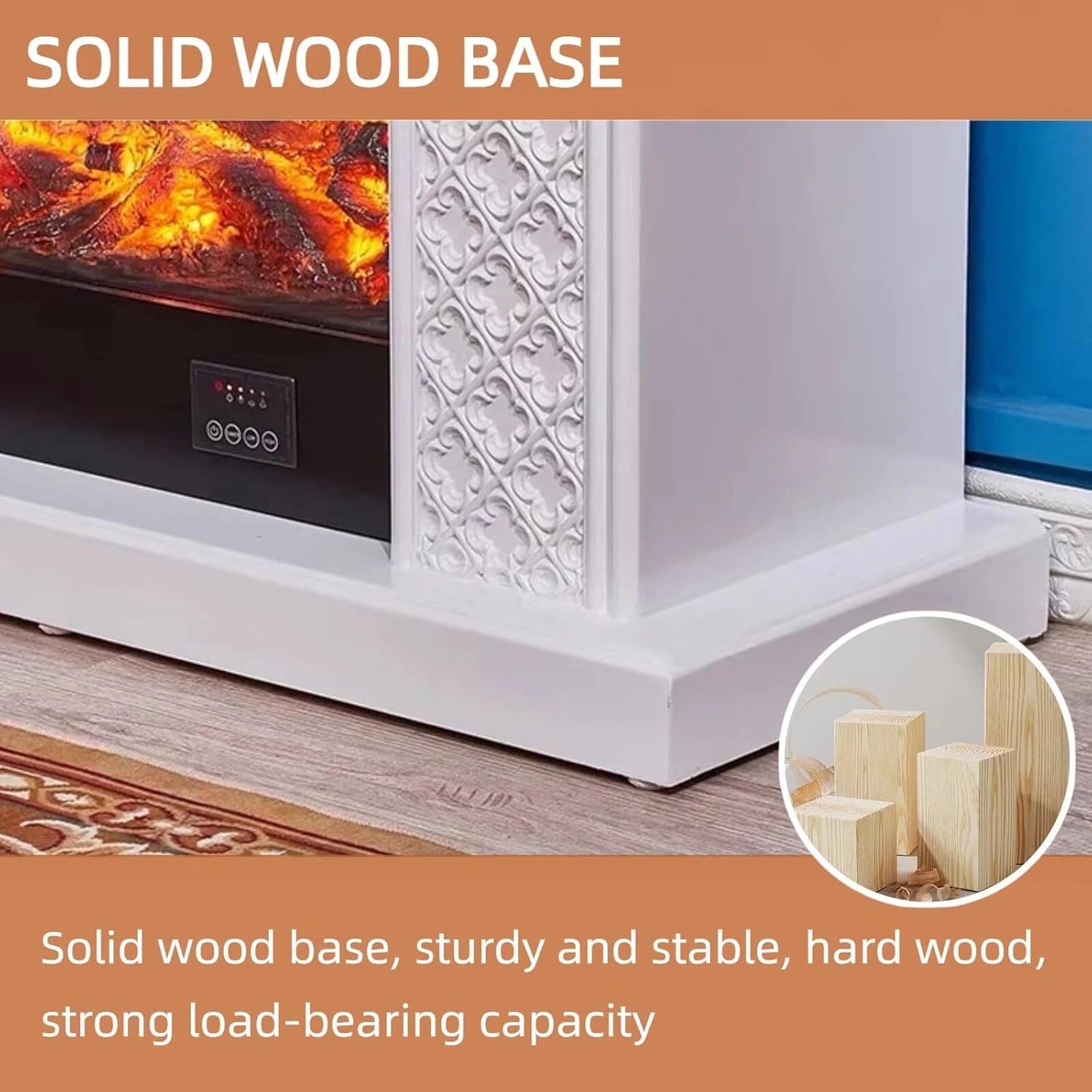 Aihm-Lon Classic Electric Fireplace with European Scroll Pattern 47”