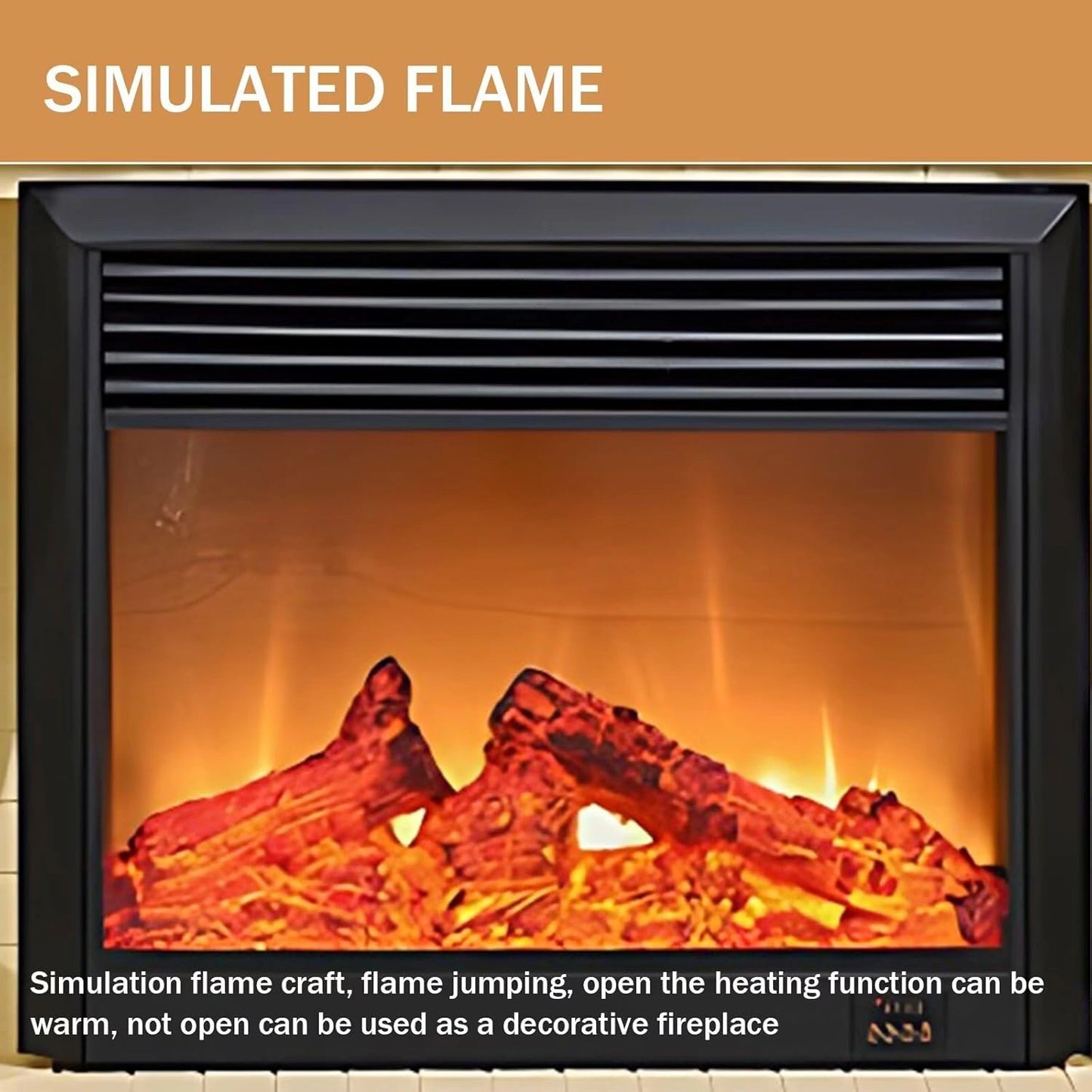 Aihm-Lon Freestanding Electric Fireplace with White Retro Design 59”